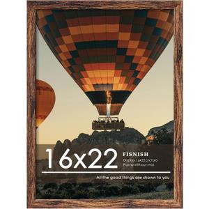 16x22 Picture Frame, Classic Brown Poster Frame, 1 Pack