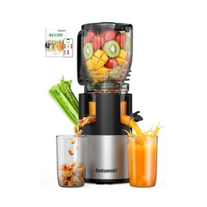 Juicer Machines with 5.8" Large Feed Chute, Slow Masticating Cold Press Juicer for Whole Fruits & Vegetables, Easy to Clean Design, High Juice Yield Home Juicer for Daily Wellness