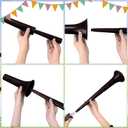 4 Pieces Stadium Horn for Adult, 21 Inch Collapsible Vuvuzela Trumpet for Sporting Events Football Carnival Party, Black