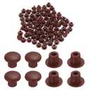 MECCANIXITY 300pcs Plastic Hole Plugs, 5mm (3/16 Inch) Red Brown Screw Caps Cover Snap in Locking Round Button Top Shelf Plugs for Cabinet Cupboard Bookcase License Plate Furniture
