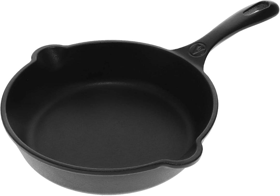 Victoria - SKL-208 Cast Iron Skillet. Small Frying Pan Seasoned with 100% Kosher Certified Non-GMO Flaxseed Oil, 8", Black