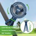 10L0L Universal Golf Cart Fan Fits Yamaha/EZGO/Club Car, Octopus Shape 360°Degree Rotational Fan, 3 Speed Adjustment, Support for Reverse Charging and Emergency Lighting-Blue