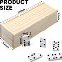 Simgoing Braille Double 6 Dominoes Game Wooden Raised Dots Dominoes Set, 28 Piece Braille Game Set with Storage Box for the Blind and Visually Impaired