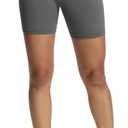 Aoxjox Workout Seamless Biker Shorts for Women Tummy Control High Waisted Athletic Yoga Contour Sculpt Running Yoga Short 6" (Gray, XS)
