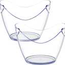 Ice Bucket- Ice Buckets for Parties - Clear Acrylic Champagne Bucket with Easy-to-Carry Handles - Good for up to 4 Wine or Champagne Bottles (4 Pack)