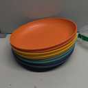 Homienly Deep Dinner Plates Set of 8 Alternative for Plastic Plates Microwave and Dishwasher Safe Wheat Straw Plates for Kitchen Unbreakable Salad Plate with 4 Colors (Colorful, 11 inch) (Classic Bright)