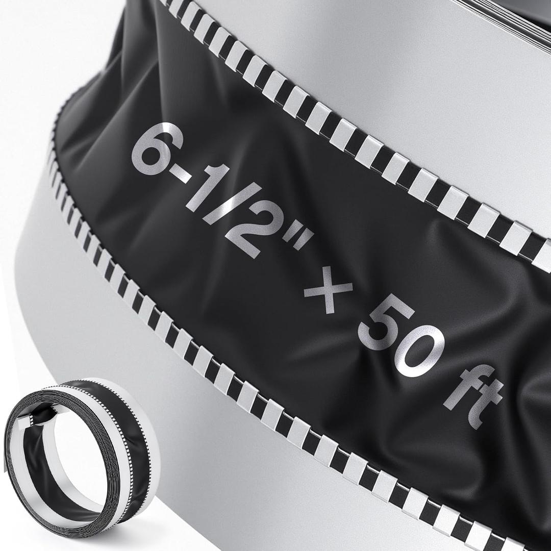 Zonon 6-1/2 x 50 ft Vinyl Flexible Duct Connector Canvas Duct Connector Roll for Dryers Range Hoods HVAC Kitchen and Other Household Scenarios