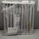 Extra Wide Baby Gate 71.65-76.38 Pressure Mounted,Child Dog Pet Safety Gates with Walk Through Door for Doorways Stairs No Drilling in Door,White