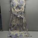 Kensie Womens Cap Sleeve Tie Wasit Midi Dress (10, Peri / Gold)