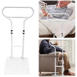 THOOUM Bed Rails for Elderly Adults Safety, Adjustable Bed Cane for Elderly, Heavy Duty Stand Assist Railing for Seniors, for Couch, Chair, Full, Twin Bed (260LBS Loading, 5 Heights, White)