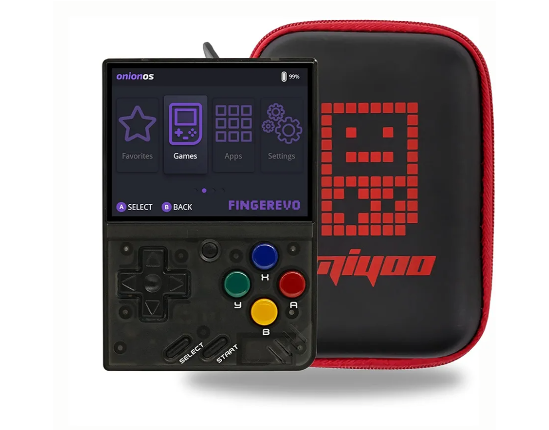 Miyoo Mini V4 OnionOS Handheld Game Console 2.8-inch 750*560 IPS Screen Miyoo-Mini v4 Onion-System with Portable Case T-Black