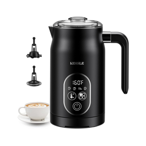 Electric Milk Frother, 4 In 1 Milk Frother and Steamer With Temperature Control, Automatic Warm and Cold Foam Maker for Coffee, Latte, Hot Chocolate, Cappuccinos, Macchiato, Black
