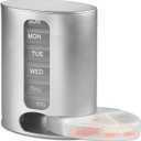 Stackable Daily Pill Organizer - Premium Weekly Medication Reminder with 7 Individual Stacking Cases - Weekly AM/PM Pill Box with 4 Times a Day, a Everyday Medicine Organizer for Vitamins, Silver