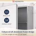 Keonjinn 36 x 24 Inch Bathroom Mirrored Medicine Cabinet, Lightweight Aluminum Structure, Freely Adjustable Shelves, Combined Assembly Needed, Surface Mount or Recessed Mirror with Storage