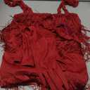Womens Sequin Tassel Fringe Party Dress Sleeveless Spaghetti Straps Flapper Dresses Cocktail Mini Dresses. Size XL
