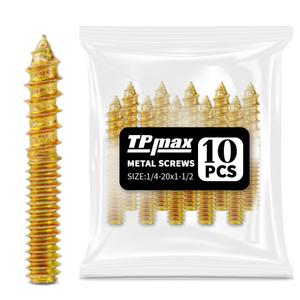 TPmax 10 Pack 5/16-18 x 1-1/2 Inch Hanger Bolts Double Headed Bolts Self-Tapping Screw Hanger Bolts for Furniture (5/16-18" x 1-1/2")