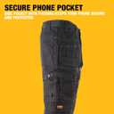 DEWALT Protradesman Men's Loose Fit, Holster Pocket, Cottonpoly Stretch Work Pants (Black)
