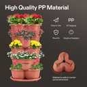 VIVOSUN 5 Tier Vertical Gardening Stackable Planter for Strawberries, Flowers, Herbs, Vegetables, Brown