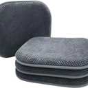 Grey Foam Seat Cushions Kitchen Chairs Pads for Dining Chairs Non Slip Patio Seat Cushions Set of 4 Washable U Shaped Soft Thick Large Metal Wooden Chair Cushions,17" x 15"