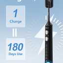 7MAGIC Sonic Electric Toothbrush for Adults and Kids - Up to 180 Days Runtime, 42000 VPM Powered Toothbrush, 5 Modes & 3 Intensities for Sensitive Teeth & Braces, Includes 8 Brush Heads, Black