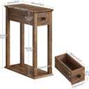 CHOEZON Farmhouse End Table, 2-Tier Narrow Side Table with Drawer, Wooden Nightstand, for Small Space, Living Room, Bedroom, 18.8"L x 8.6"W x 23.7"H