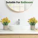 2 Pack Small Fake Plants Potted Artificial Plants Artificial Flowers Potted Faux Flower Daisy with Eucalyptus Leaves for Home Decor Office Room Farmhouse Indoor Table Bathroom DecorYellow
