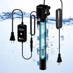 AquaMiracle 130GPH Fish Tank U-V Filter Pump for Green Water, Aquarium U-V Filter with Timer(4/8/12/24 Hours), Aquarium Powerhead Water Pump with 6W U-V Light, for 10-40 Gallon Tanks