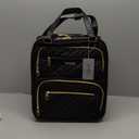 LUGGEX Underseat Carry On Luggage with Wheels, Stylish Lightweight Under Seat Luggage, Soft Sided Personal Item Suitcase for Short Trip (Black, 16 Inch)