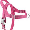 No Pull Dog Harness with Handle, Adjustable Soft Mesh Padded Reflective Walking Harness with Front Clip for Dogs Quick Fit No Escape for Training and Hiking (Pink, M)