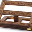 Adjustable Wooden Bible Stand Carved Bible Holder Missal Stand Book Display for Reading Folding Religious Prayer Wooden Holy Book Holder 12.99 x 10.04 Inches(Dark Brown)