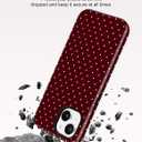 Jusy Compatible with MagSafe Polka Dot Case for iPhone 16, Cute Christmas Polka Dots Magnetic Phone Case, Soft TPU and Hard PC Protective Phone Cover for Women GirlsShiny - Burgundy