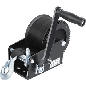 3500lbs Hand Winch Boat Winch, Hand Crank Winch with 8m (26ft) Strap Manual Winches, Two-Way Two-Speed Adjustable Boat Trailer Winch, Corrosion Resistant Towing Winches