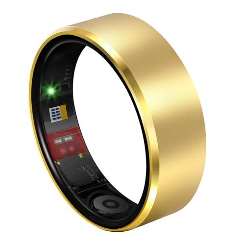 Milavan Smart Health Ring 2.0 for Women Men, Slim Scratch & Fingerprint Resistant Design, Efficient Chip Fitness Tracker, Monitors Heart, Pale Gold 9