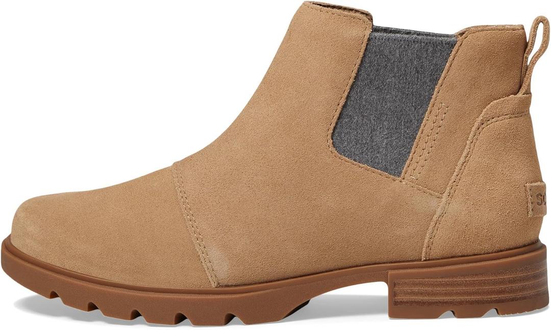 SOREL Women's Emelie lll Chelsea Waterproof Boot (8.5, Dusty Tan, Gum 10)