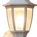 FUDESY Outdoor Wall Lantern, Exterior Waterproof Wall Sconce Light Fixture, White Front Porch Light Wall Mount for Garage, Patio, Yard, FDS2542EW (Bulb Included) (White - One Pack)