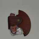 Damascus Steel Alaska Rocker Ulu Knife - Fixed Blade knife for Chopping Boning Slicing Pizza Cutter with Leather Sheath. SM149