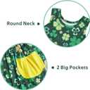 Vieille Little Girls Sleeveless Dress Cute Summer Sundress with Pocket  (St Patricks), Size: 2-3T