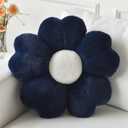 Flower Pillow, Flower Shaped Pillow Decorative Throw Pillows for Bed Couch, Cute Daisy Pillow Dorm Decor Floor Seating Cushion (Navy Blue, 15 Inches)