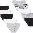 Amazon Essentials Women's Breathable Cotton Bikini Brief Underwear with Full Coverage, Multipacks S