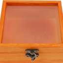 Cabilock Solid Wood Box with Glass Lid 4.72X4.72X1.96 Inches Wooden Display Case for Jewelry Keepsakes and Home Decoration (12X12X5CM)