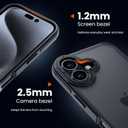 for iPhone 16 Plus Phone Case, Shockproof for iPhone 16 Plus Case, Military Grade Drop Protection, Protective Hard Back Slim Translucent Case,Black Bumper