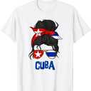 Cuba for Girl Cuban Flag for Women Cubana T-Shirt Size XL