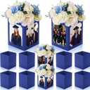 Spiareal 6 Pcs Graduation Box Centerpieces for Table 6/7 Inch Photo Frame Display Congrats Grad Party Favor Gift Picture Table Box Photo Props Frame for Graduation Decoration (Blue)
