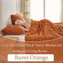 Faux Fur Rabbit Throw Blanket,Super Soft Plush Thick Warm Blanket,Fuzzy Luxury Plush Decorative Blanket for Couch Bed Sofa-Burnt Orange(60 * 90inch)