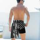 Goodstoworld Men's Funny Swim Trunks with Compression Liner 2 in 1 Quick-Dry 9" Stretch Shorts with Three Pockets (Black, XXL)