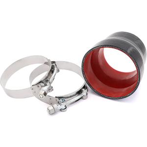 Timothy 3inch to 3-1/2inch Inch Black Silicone Reducer Coupler 4 Layers of Polyester Reinforcement Compatible with Air Intake Intercooler Piping and Turbo Applications 2x T-Bolt Clamps(92mm,100mm)