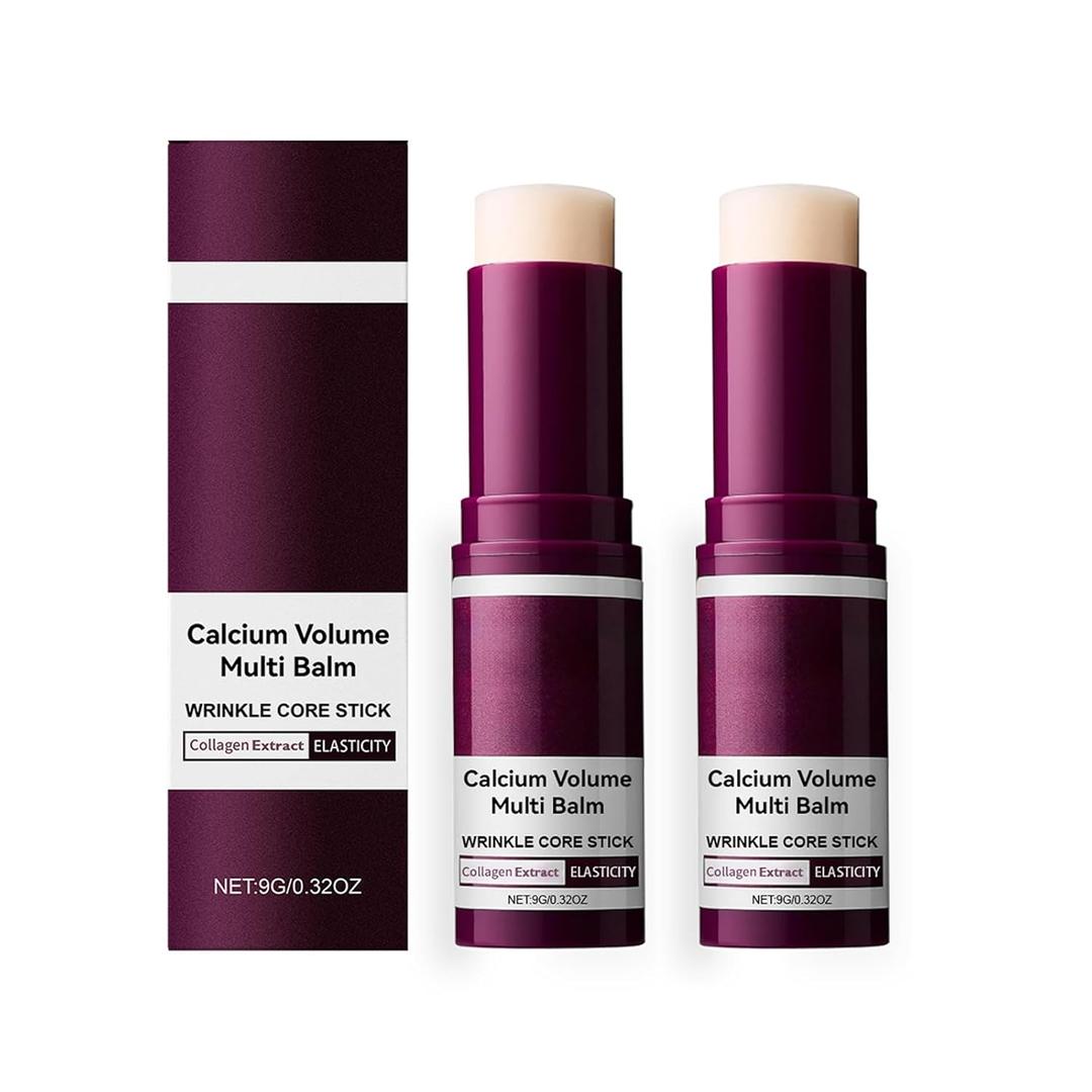 Vitalig Calcium Volume Multi Balm | 9g Collagen Moisturizing Stick for Face, Eyes, Neck | Hydrating & Firming Skin | Vitamin D & Elastin Enriched | For All Skin Type (2PC)