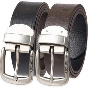 Columbia Men's 2-in-1 Reversible Casual Leather Belt  Versatile Everyday Style, Dual-Sided Strap (Large (38-40), Black/Brown Vintage)