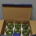 ZMOWIPDL Vintage Glassware Drinking Glasses Set of 6,12 oz Hobnail Glass Cups,Embossed Green Water Tumbler,for Beer,Cocktail,Whiskey,Juice and Various Mixed Drinks- 1 Cleaning Brush