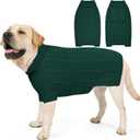 Dog Sweater for Big Dogs Boys Girls Turtleneck Pullover Cable Knit Winter Stretch Clothes Labrador Bulldog Pitbull Doberman with Long Sleeves (XL, Green)